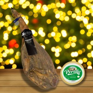 Lote nº4 Navideño Gourmet: Exquisito Jamón de Castaña de Ronda, Málaga y Queso Semicurado – ¡El Sabor de las Fiestas en Su Mesa! 🎉🎄